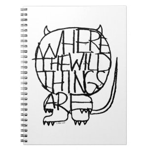 Caderno Espiral Onde Vivem os Monstros   Esboço do Monstro Selvage