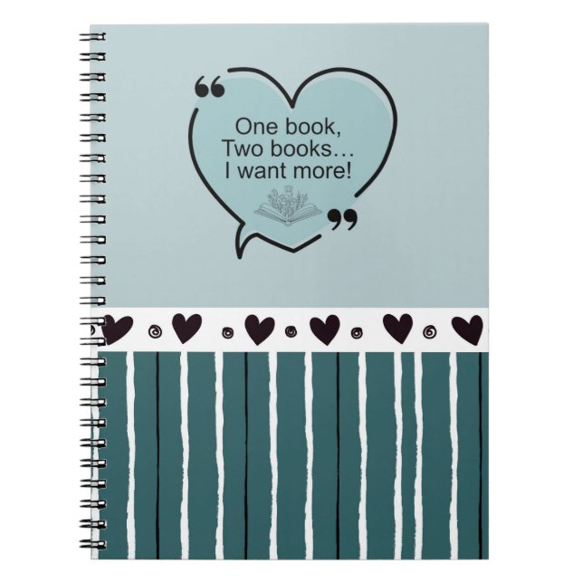 Caderno Espiral One Book, Two Books... I Want More! (Frente)