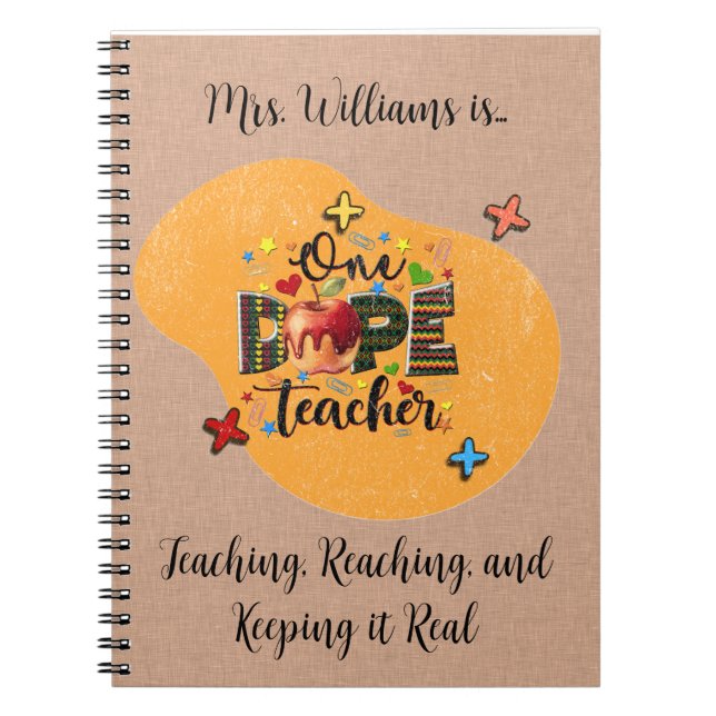 Caderno Espiral One Dope Teacher Custom Journal (Frente)