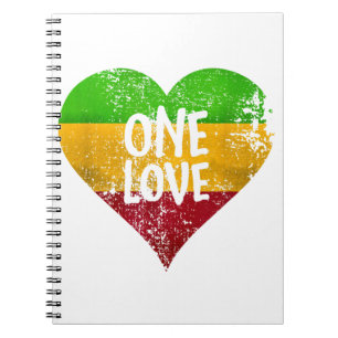 Caderno Espiral One Love Rastafari T Shirt Jamaica Retro Vintage G