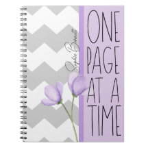 One Page at a Time – Motivational Lavender Floral