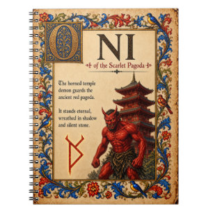 Caderno Espiral Oni, Arte do Bestiário Medieval