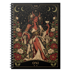 Caderno Espiral Oni, Arte do Tarot Estrelado