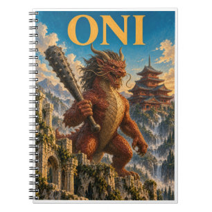 Caderno Espiral Oni, Monstro de Fantasia Gótica