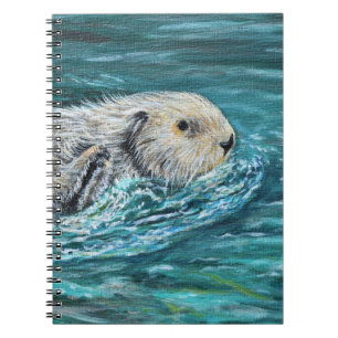 Caderno Espiral Ooh Pintura de Lontra do Mar de Lunchtime