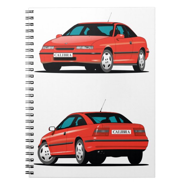 Caderno Espiral Opel Calibra vermelho (Frente)