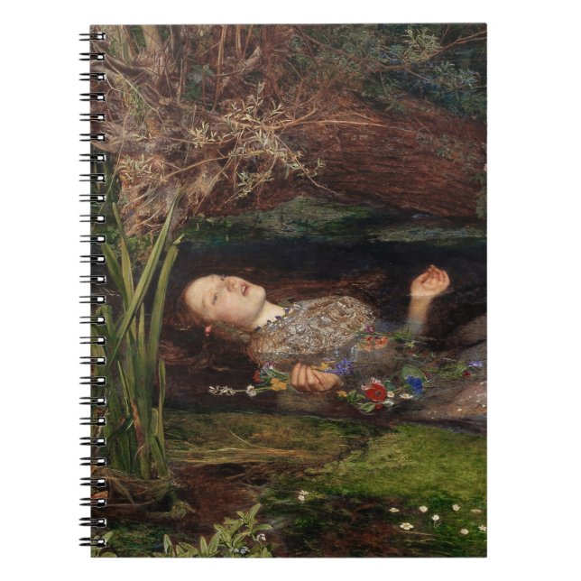 Caderno Espiral Ophelia por John Everett Millais (Frente)