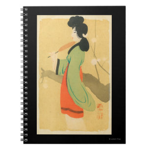 Caderno Espiral Opinião uma mulher japonesa em ParisParis, France