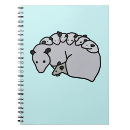 Caderno Espiral Opossum Mom with her Babies