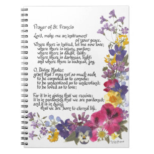 Caderno Espiral Oração de St Francis
