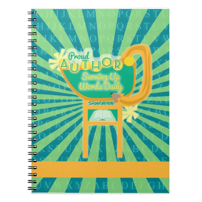 Caderno Espiral Orador Ordenado Estilo Retro Sinal de Diner Design (Frente)