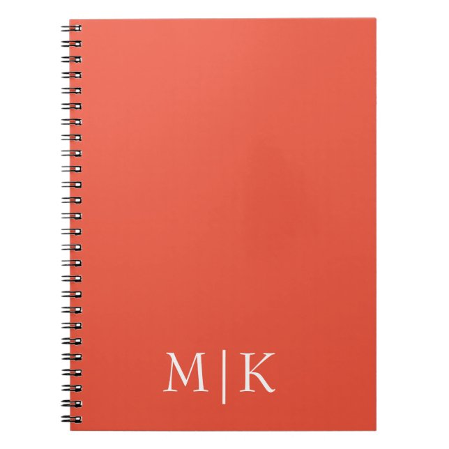 Caderno Espiral Orange and White | Modern Monogram (Frente)
