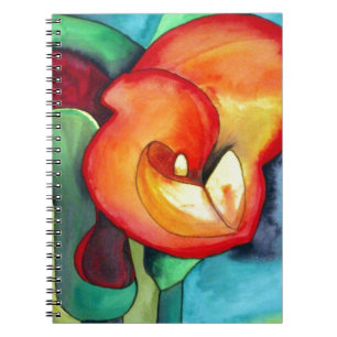 Caderno Espiral Orange Canna lily flor da água original