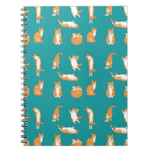 Caderno Espiral Orange Cats Engraçado