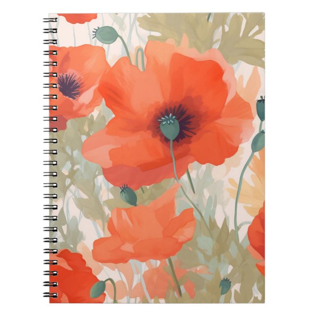 Caderno Espiral Orange Poppy Meadow (Frente)