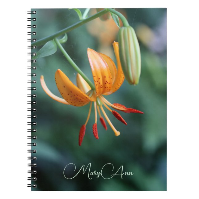 Caderno Espiral Orange Tiger Lily Fotografia (Frente)