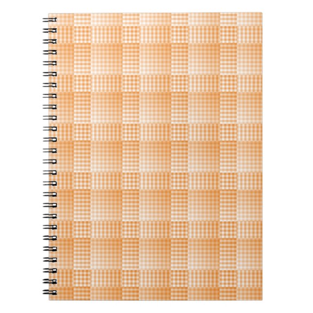 Caderno Espiral Orange White Checker Abstract Pattern (Frente)