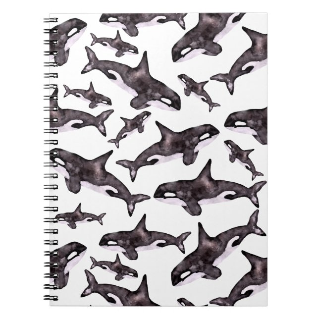 Caderno Espiral Orca da aguarela (Frente)