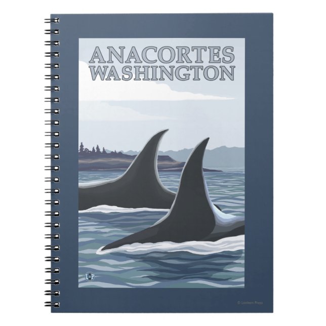 Caderno Espiral Orca Whales #1 - Anacortes, Washington (Frente)