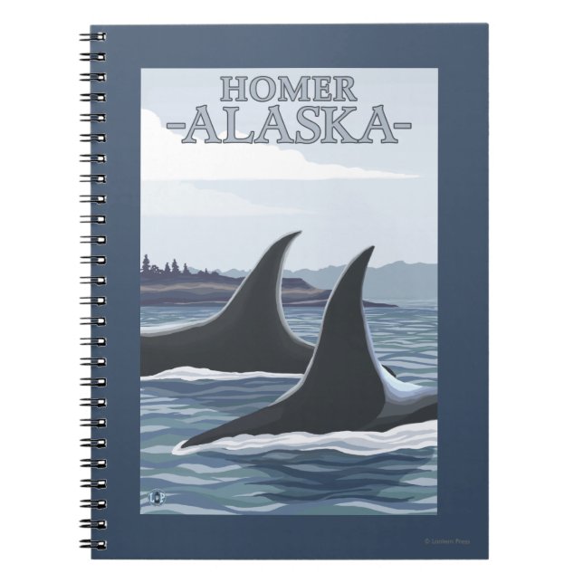 Caderno Espiral Orca Whales #1 - Homer, Alaska (Frente)