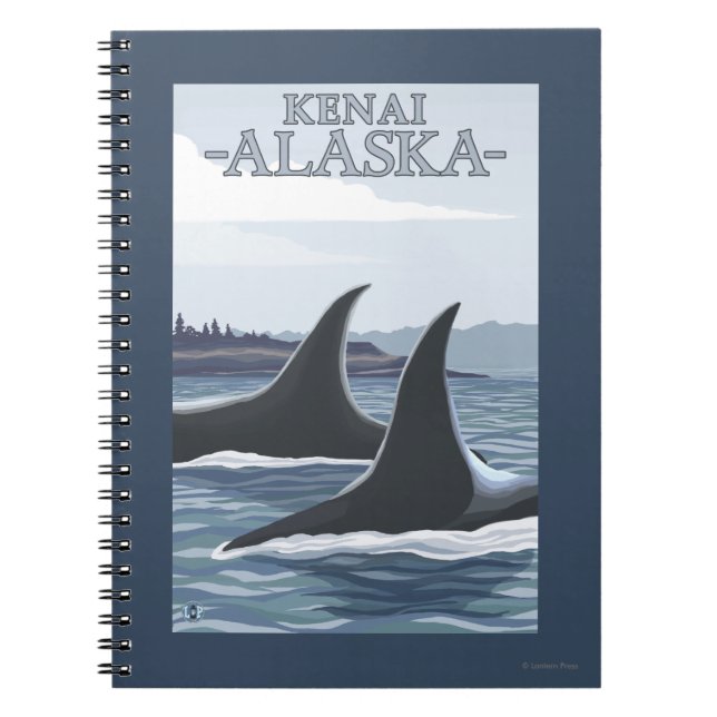 Caderno Espiral Orca Whales #1 - Kenai, Alaska (Frente)