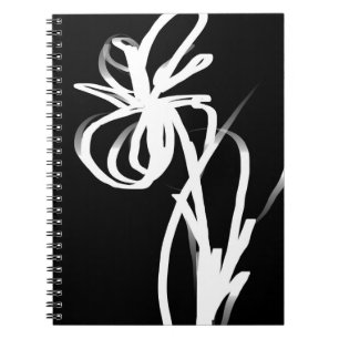 Caderno Espiral Orchid Noir: Abstrato preto e branco
