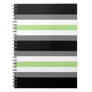 Caderno Espiral Orgulho Agênero, Orgulho LGBTQ, Preto Cinza e Verd