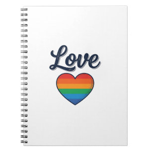 Caderno Espiral Orgulho Coração Arco-íris Amor Camisa Desenho Veto