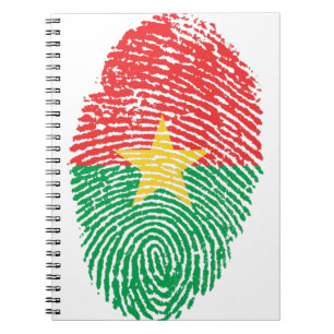 Caderno Espiral Orgulho do País de Impressão Digital de Bandeira