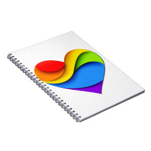 Caderno Espiral Orgulho do SlipperyJoe's Corações Curvos forma de