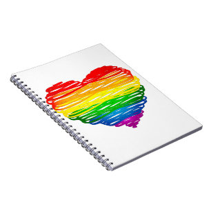 Caderno Espiral Orgulho do SlipperyJoe's Corações Rabiscados forma