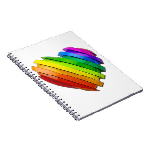 Caderno Espiral Orgulho do SlipperyJoe's fatias em forma de coraçã
