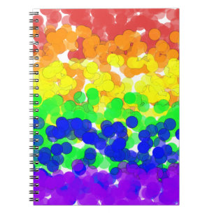 Caderno Espiral Orgulho gay Bokeh Flag