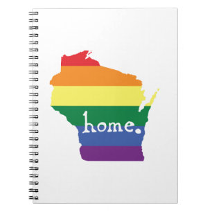 Caderno Espiral Orgulho gay de Wisconsin Mapa do lar