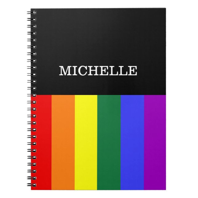 Caderno Espiral Orgulho Gay Rainbow Personalizado (Frente)