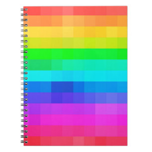 Caderno Espiral Orgulho Geométrico do Arco-Íris Colorido do Mosa