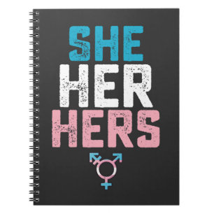 Caderno Espiral Orgulho LGBT Ela Dela Dela Trans Transgênero Prono