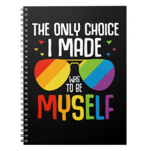 Caderno Espiral Orgulho LGBT Óculos escuros coloridos do arco-ír