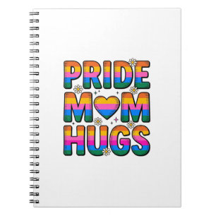 Caderno Espiral Orgulho Mãe Abraços Design Vetorial Arco-íris Vint