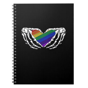 Caderno Espiral Orgulho - Mãos de Esqueleto Segurando Cardíaco Clá