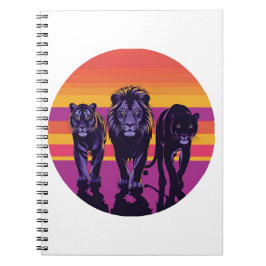 Caderno Espiral Orgulho na natureza - Silhueta dos grandes gatos r