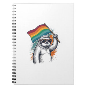 Caderno Espiral Orgulho Sloth Vintage Engraving Camiseta Design_1