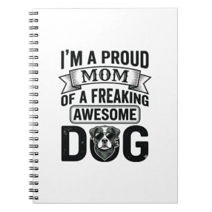 Caderno Espiral Orgulhosa Mãe de Cachorro Desenho Vetorial de Grav