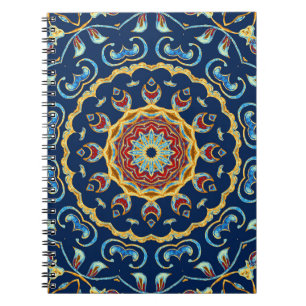 Caderno Espiral Oriental Watercolor Floral Mandala