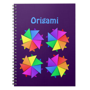 Caderno Espiral origami arco-íris