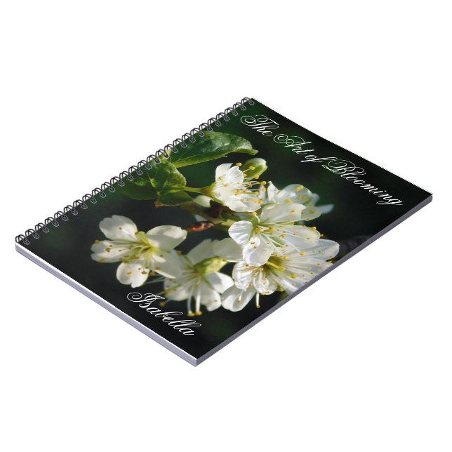 Caderno Espiral Original White Plum Blossom Art Spiral Notebook (Left Side)