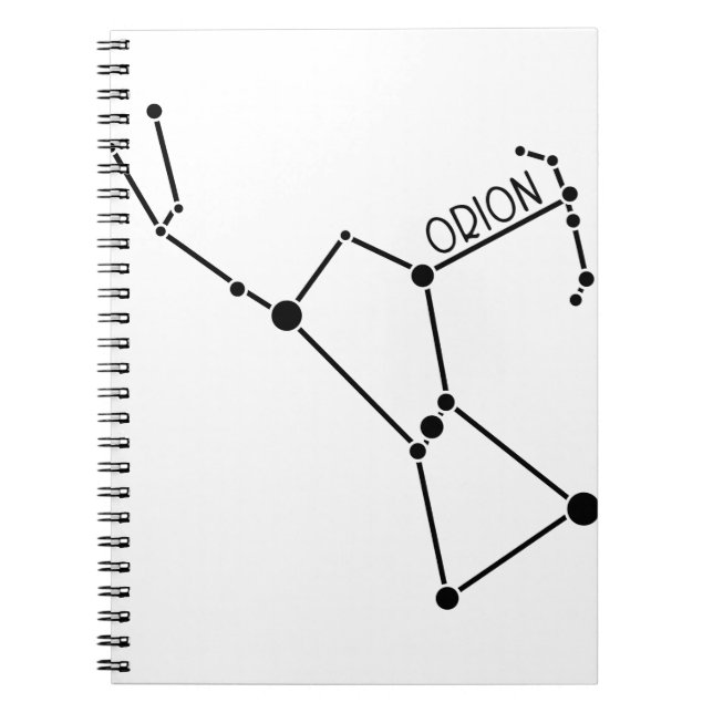 Caderno Espiral Orion a constelação do caçador Stars o gráfico (Frente)