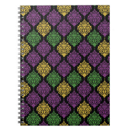 CADERNO ESPIRAL ORNAMENTADO PURPLE PADRÕES DE GRAS MARDI AMARELO V
