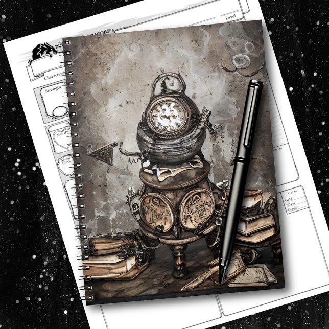 Caderno Espiral Ornamentado Steampunk Cauldron | Livros ortográfic (Criador carregado)
