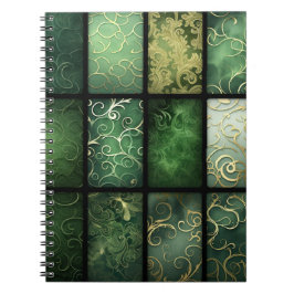CADERNO ESPIRAL ORNAMENTADOS DE TEMA CELTICO VERDE IRLANDESA